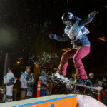40 - Payton, catches air at the Downtown Rail Jam Dec. 19th. (Photo by Mikko Wilson/KTOO)