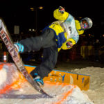 42 - Christian, flips into an inversion at the Downtown Rail Jam Dec. 19th. (Photo by Mikko Wilson/KTOO)