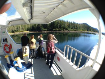 Passengers enjoy the scenery during a Sept. 3 fast ferry Chenega sailing between Sitka and Juneau. Sitka would lose most of its ferry stops under a schedule based on a reduced budget proposed by Gov. Bill Walker.