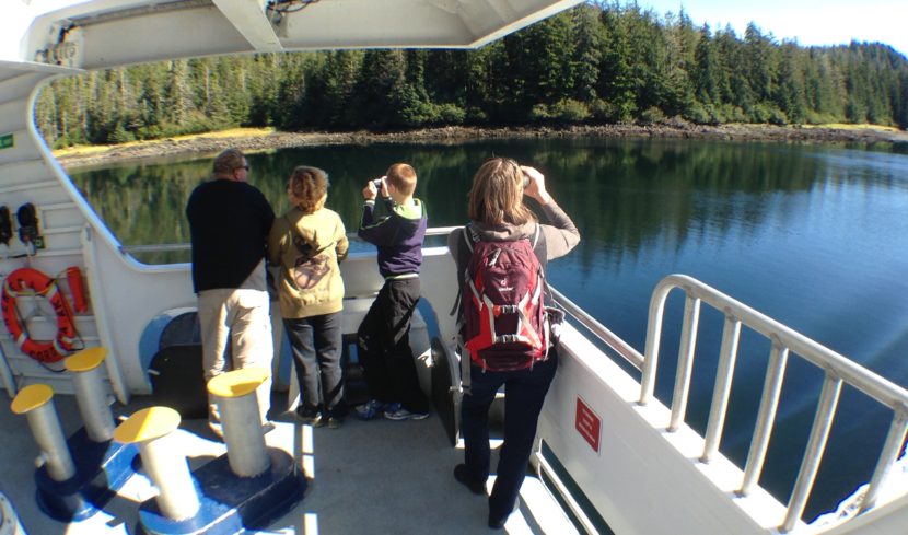 Passengers enjoy the scenery during a Sept. 3 fast ferry Chenega sailing between Sitka and Juneau. Sitka would lose most of its ferry service under a schedule based on a reduced budget proposed by Gov. Bill Walker. (Photo by Ed Schoenfeld/CoastAlaska News)