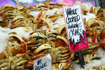 Dungeness crab at Pike Place Market