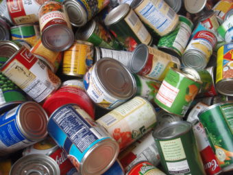 Donated canned food