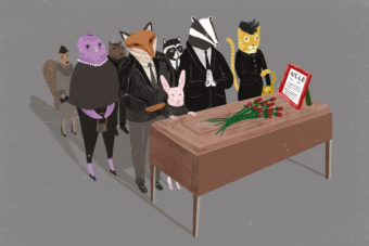 A funeral party