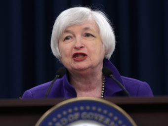 Federal Reserve Bank Chair Janet Yellen holds a news conference after the central bank announced its first rate increase in more than 9 years. Chip Somodevilla/Getty Images