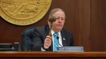 Mike Chenault, Speaker of the House, Alaska Legislature, R- Nikiski wields the gavel during the second regular session of the 29th Alaska Legislature, January 19, 2016. (Photo by Skip Gray/360 North.)