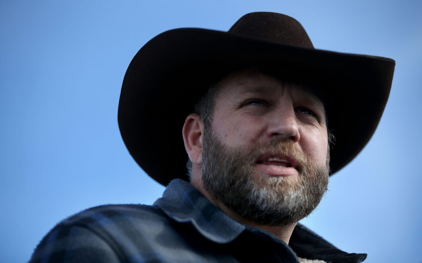 Ammon Bundy speaks to the media in front of the Malheur National Wildlife Refuge Headquarters on Jan. 6 near Burns, Ore. Bundy was arrested on Tuesday. Justin Sullivan/Getty Images