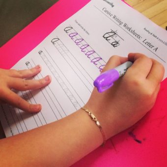A homeschool student practices cursive handwriting. (Creative Commons photo by cheeseslave)