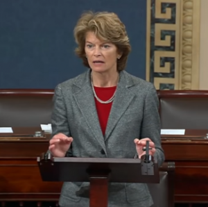 Sen. Lisa Murkowski speaks on the senate floor. (Screenshot)