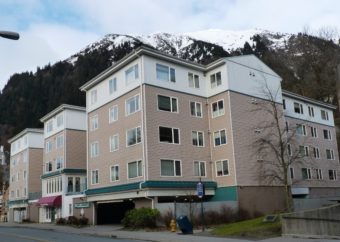 Fireweed Place, a 67-unit seniors' apartment building in downtown Juneau. (Photo by Ed Schoenfeld/CoastAlaska News)