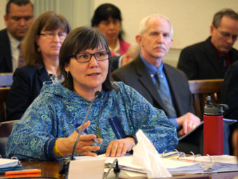 Health Commissioner Valerie Davidson during a discussion on Medicaid reform in Senate Finance Feb. 24, 2016. (Photo by Skip Gray/360 North)