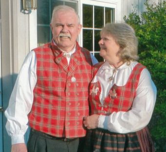 Al and Sally Dwyer in traditional Norwegian clothing. (KFSK photo courtesy of the Dwyers)