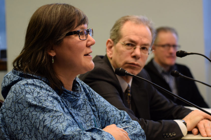 Valerie Davidson and John Sherwood in committee