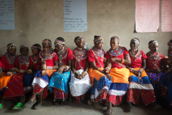 As part of an alternative rite of passage, these Maasai girls wear beaded jewelry given to them by their mothers. Becky Sell