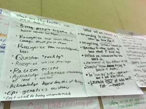 Ideas gathered during the two day racial equity summit in Anchorage. (Photo by Anne Hillman/KSKA)