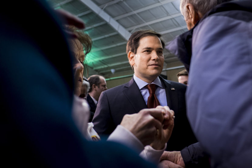 Florida Sen. Marco Rubio may have finished third, but he had a better-than-expected night in Iowa, thanks in part to larger turnout and evangelical voters. (Pete Marovich/Getty Images)