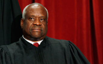 Before today, Justice Clarence Thomas hadn't asked a question from the Supreme Court bench since Feb. 22, 2006. Mark Wilson/Getty Images