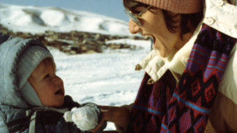 Sue Klebold plays in the snow with a young Dylan. "He's like an invisible child that I carry in my arms everywhere I go, always," she says. Courtesy of Sue Klebold