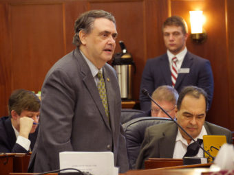 Sen. Johnny Ellis in the Alaska Senate chambers, March, 7, 2016. (Photo by Skip Gray/360 North)