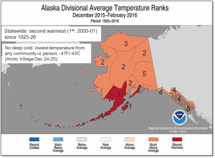 Alaska 2015-16 winter temperatures