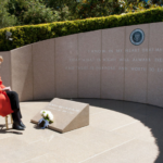 Nancy Reagan observes the eighth anniversary of her husband's death, at the Ronald Reagan Presidential Library in Simi Valley, Calif., on June 5, 2012. AP