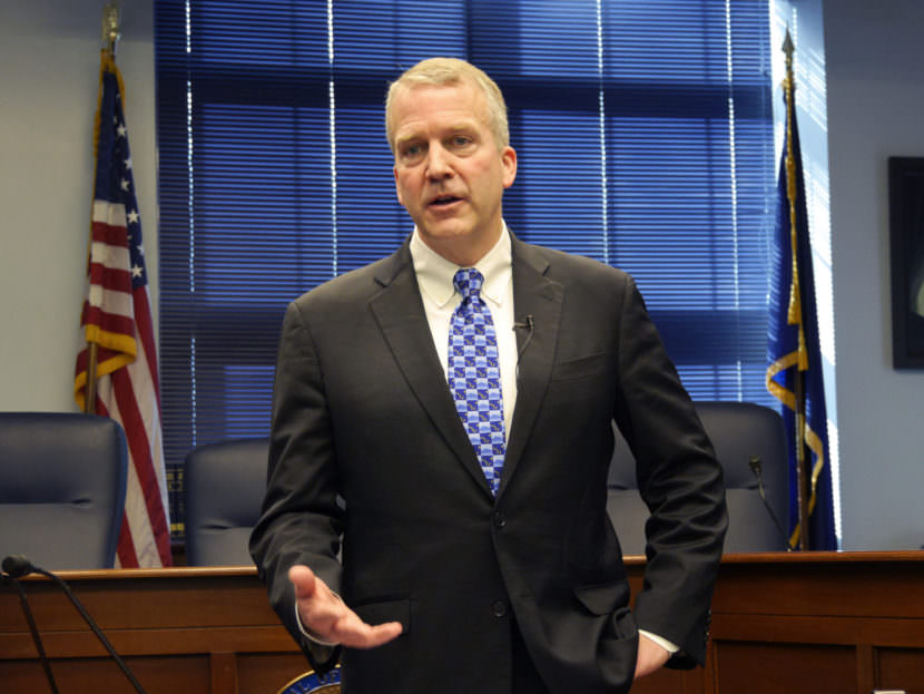 U.S. Senator Dan Sullivan, R-Alaska, at a press availability fol