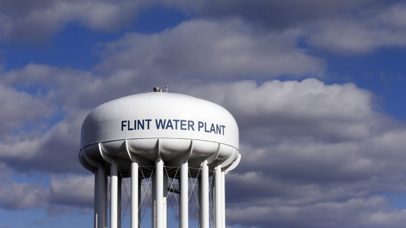 The Flint Water Plant water tower in Flint, Mich. (Carlos Osorio/AP)