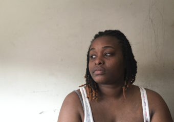 Meagen Limes of Washington, D.C., is struggling to pay rent on the apartment where she lives with her 4-year-old son and 8-year-old daughter. Pam Fessler/NPR