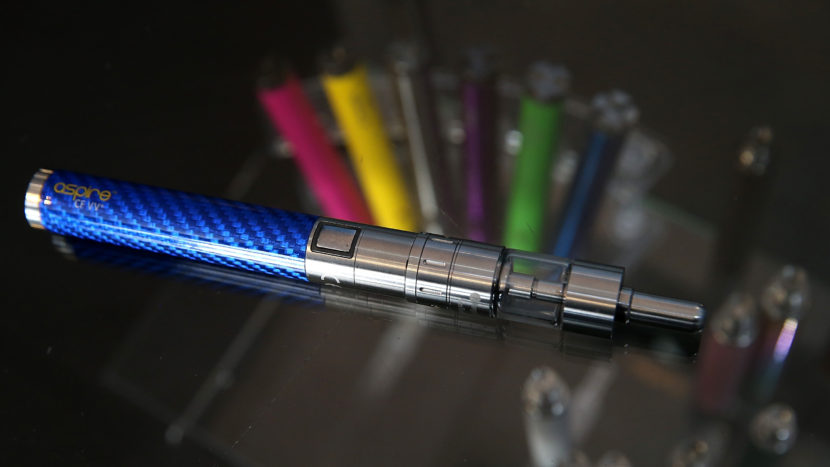 E-cigarette vaporizers are displayed at Digital Ciggz in San Rafael, Calif. The Department of Transportation says you definitely can't use this or anything else to vape on a plane. Justin Sullivan/Getty Images