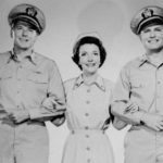 Ronald Reagan (from left), Nancy Davis Reagan and Arthur Franz co-star in the 1957 movie Hellcats of the Navy. It was the only film Nancy and Ronald Reagan appeared in together. AP