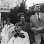 The California Republican governor-elect poses for pictures with his wife and children Ronald Jr. and Patricia outside the Executive Mansion in Sacramento, Calif., on Jan. 1, 1967. AP