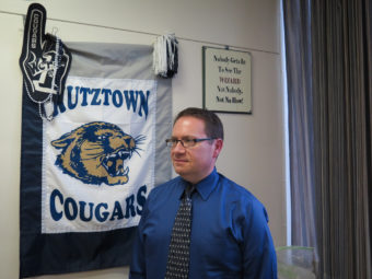 Guidance counselor Andrew Brett works at Kutztown High. He says he has seen students migrate from pot to prescription painkillers to, sometimes, heroin. Melissa Block/NPR