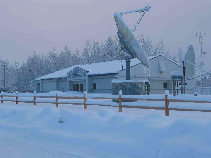 Winter view of the National Tsunami Warning Center in Palmer. (Photo courtesy of NOAA)