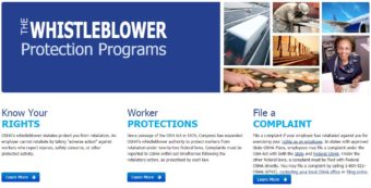 Screenshot of the U.S. Department of Labor's Whistleblower Protection Programs website. (Screenshot)