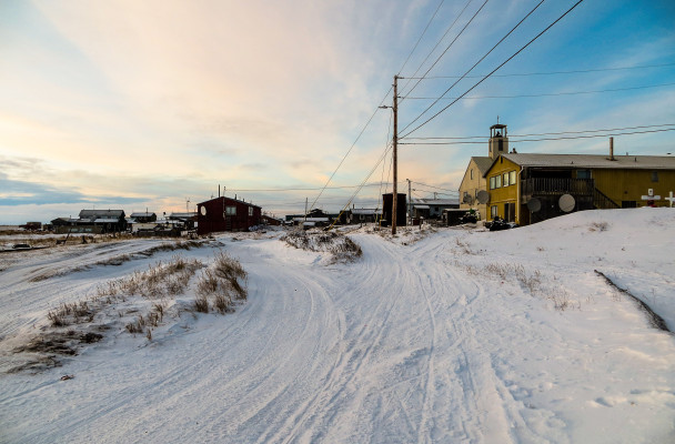 Shishmaref, Alaska is one of the 13 communities chosen to receive assistance implementing sustainable energy projects. (Photo by Maddie Winchester/KNOM)