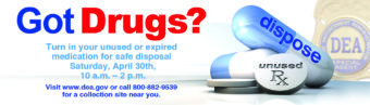 Got Drugs? DEA prescription drug drop off billboard
