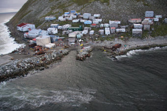 The Native village of Little Diomede sits on the border of Russia and the United States. (Public Domain photo)