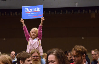 Benie Sanders sign at Juneau Democratic Caucus