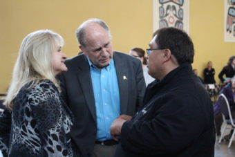 The governor and first lady Donna Walker talk to people at Hope, Not Heroin. (Photo by Elizabeth Jenkins/KTOO)