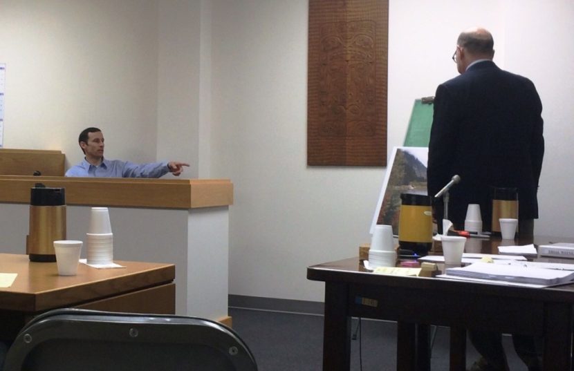 Reuben Loewen testifying Monday. (Photo by Jillian Rogers/KHNS)