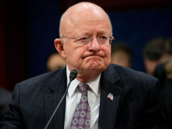 Director of National Intelligence James Clapper appears on Capitol Hill in February. Andrew Harnik/AP