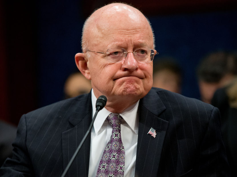 Director of National Intelligence James Clapper appears on Capitol Hill in February. Andrew Harnik/AP