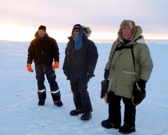 Members of the In Amundsen's Footsteps expedition team, from left: Graham Burke, of New Zealand; Wayne Hall, of Eagle, Alaska; and Tim Oakley, of the United Kingdom. (Photo courtesy of InAdmundsensFootsteps.com)