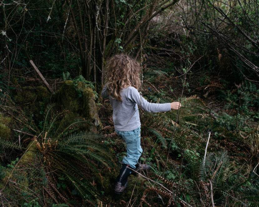 Sophie plays in her backyard in Bellingham, Wash. Her mother says she started objecting to being identified as a boy around age 2. Ian C. Bates for NPR