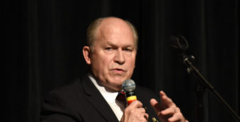 Gov. Bill Walker during a Q&A session for lawmakers with the Governor and key cabinet members to discuss legislator’s plans for reorganizing the Permanent Fund, April 20, 2016. (Photo by Skip Gray/360 North)
