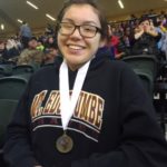 Laura Ekada, who placed third in Indian Stick Pull, enjoys NYO because it allows her “to be one of the people carrying my traditions.” (Photo by Emily Kwong/KCAW)