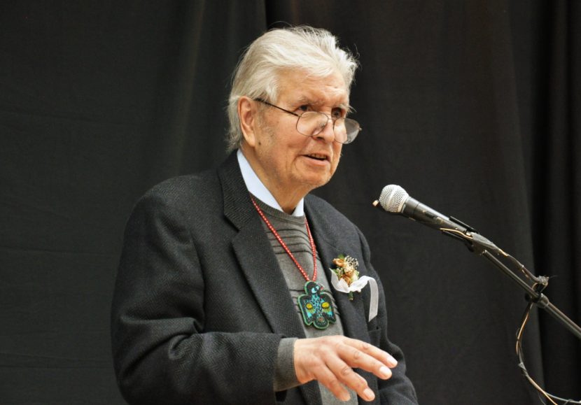 John Borbridge Jr. speaks at a 2011 Native American Heritage Month luncheon. (Photo courtesy Tlingit Haida Central Council)