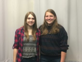 Kelley Olson (right) with her friend and fellow senior Deanna Hobbs.