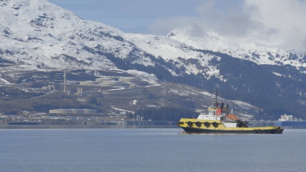 Crowley Marine Services currently holds the contract to provide oil tanker escorts and spill response and prevention in Prince William Sound. (Photo by Eric Keto/APRN)