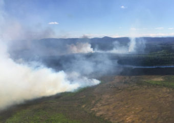 A photo of the Medfra Fire taken on Monday. (Photo courtesy of Alaska Division of Forestry)