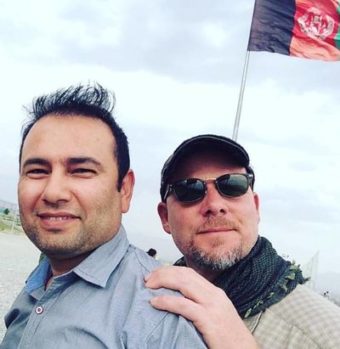 Zabihullah Tamanna (left) and David Gilkey in Afghanistan on June 2. Monika Evstatieva/NPR